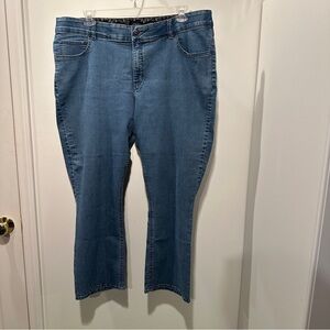 Lee Women's Straight Leg Jeans in Blue with rhinestone design on back pocket
